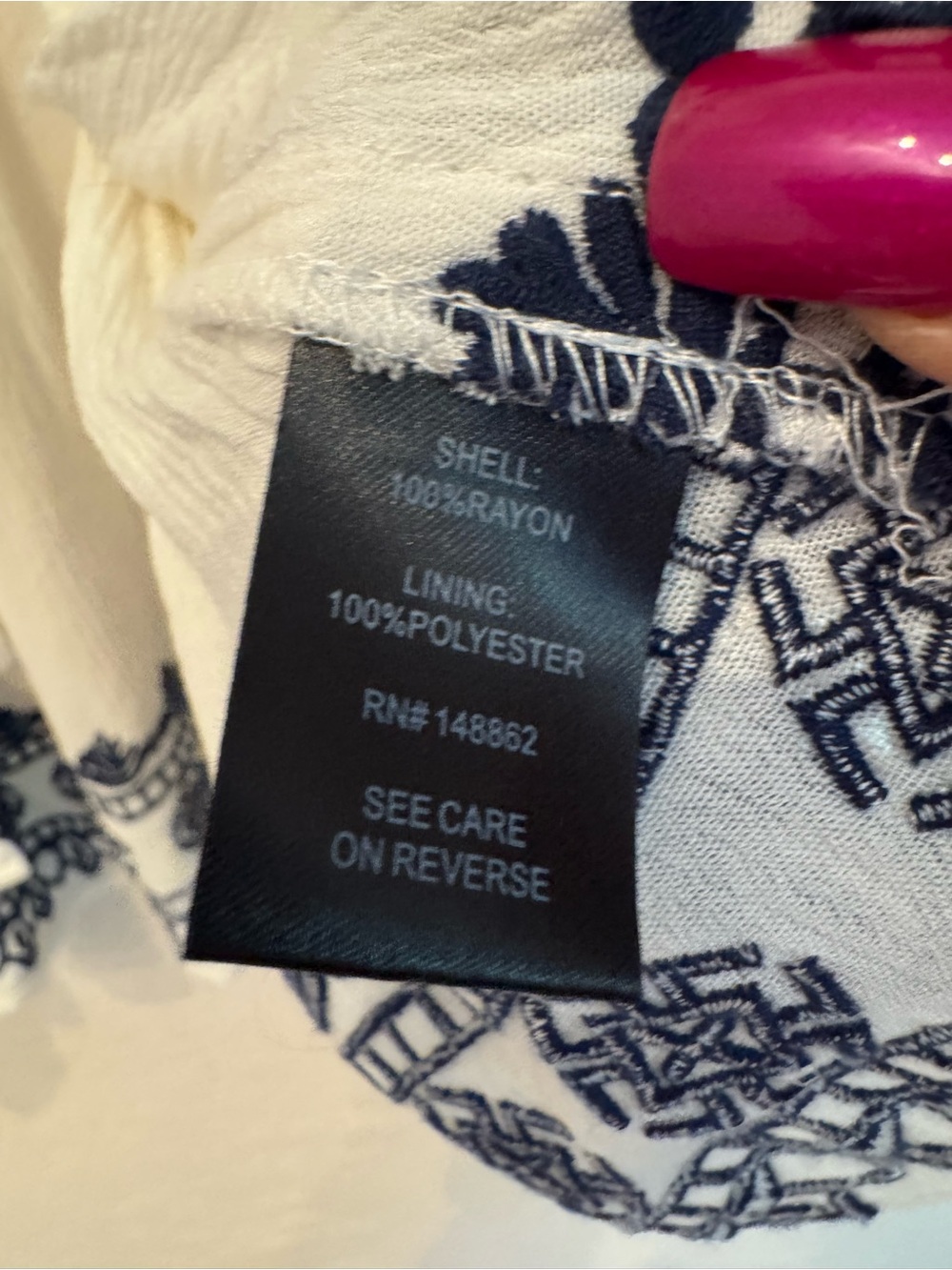 torrid White Peasant Kimono with Navy Embroidery - Picture 13 of 16